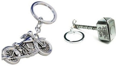 

AMR THOR SILVER HAMMER AND BIKE Key Chain(Silver)