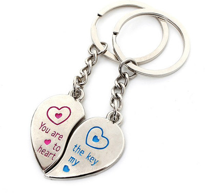 

CTW Heart Love You are the key to my heart Key Chain(Silver)