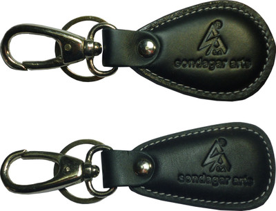 

Sondagar Arts Stylish Genuine Leather Men's Locking Key Chain(Black)