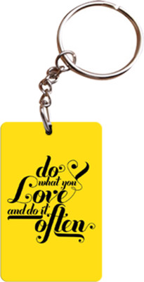Shoppers Bucket Do What You Love Wooden Rectangle Keychain Key Chain(Multicolor)