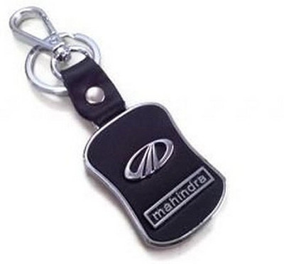 

Aura Mahindra Cars Metal & Leather Imported Locking Key Chain(Black, Silver)
