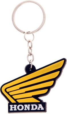 

Techpro Black key chain with Honda design Yellow logo with white letters Locking Key Chain(Multicolor)