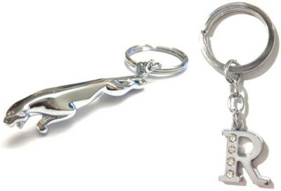 

Rashi Traders Jaguar + Alphabet R Key Chain(Silver)