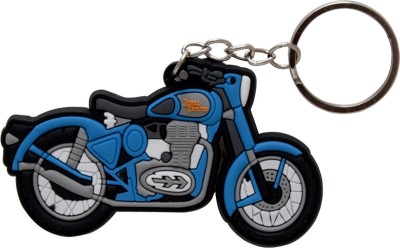 

Zeroza Royal Enfield Bike Shape 3D Rubber RE91 Key Chain(Blue)