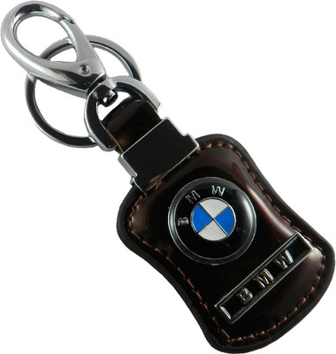 

Techpro BMW Brown glossy leatherite with metal logo Locking Key Chain(Multicolor)