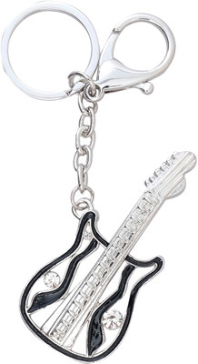 

Super Drool Crystal Studded Guitar Locking Key Chain(Silver)