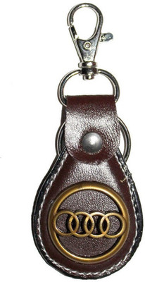

CTW Audi Logo Car Leather & Metal Locking Locking Key Chain(Brown)