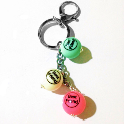 

Tech Fashion Best Friend Green White Pink Light Colour 12mm Beads Locking Key Chain(Green, White, Pink)