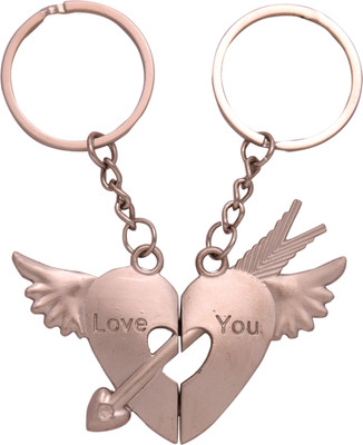 

Oyedeal KYCN1168 Love You Arrow Across The Heart Key Chain(Silver)