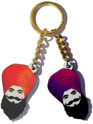 

MiiCreations Punjabi Turban Singh Beard Key Chain(Purple, Red)