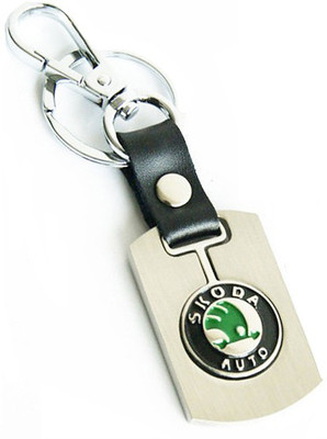 

TAG3 Skoda Alloy Metal Imported Ring Chrome Car Logo Key Chain(Silver)