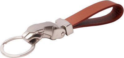 

Confident Jaguar Metalic Leather Finishing Locking Key Chain(Maroon)