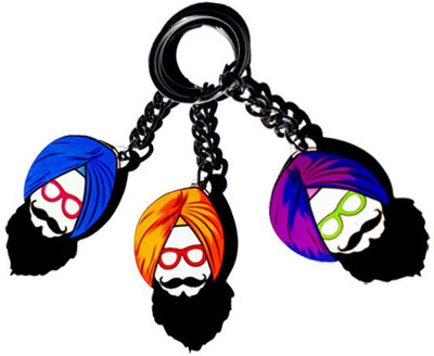 

MiiCreations Punjabi Singh Beard Key Chain(Blue, Orange, Purple)