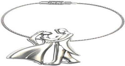 

Web3services Dancing Couple Metal Wired Keychain Key Chain(Silver)
