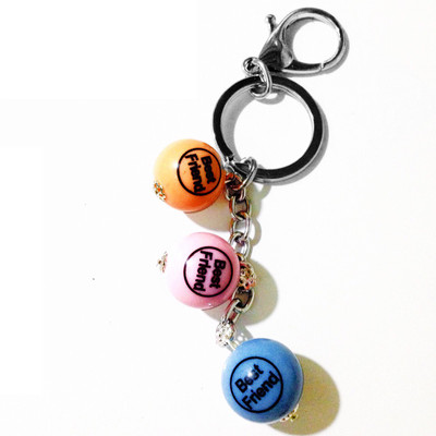 

Tech Fashion Best Friend Orange Pink Blue Light Colour 12mm Beads Locking Key Chain(Orange, Pink, Blue)