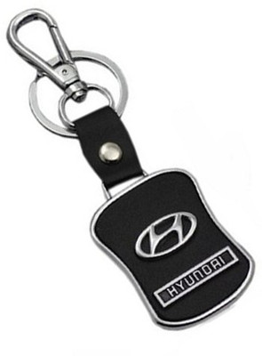 

TAG3 Hyundai Car Leather & Metal Logo Key Chain(Black)