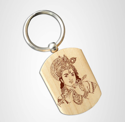 

Tied Ribbons Krishna ji with Murli Wooden Engraved Key Chain Key Chain(Brown)