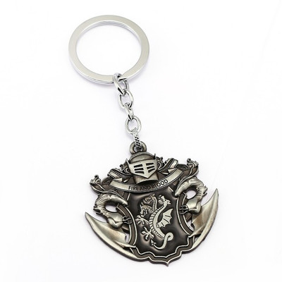 

Optimus traders Game of Thrones Family crest House Targaryen - "Fire and blood" new Color 3D Metal Key Chain(Silver)