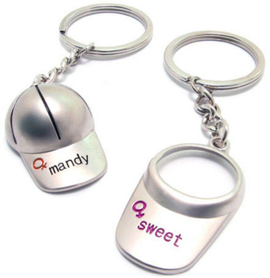 

CTW Sweet & Mandy Couple Cap Metalic Key Chain(Silver)