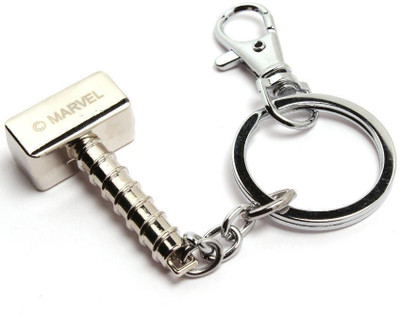 

Trioflextech Superhero Thor Hammer Marvel Avengers Gold Metal Design Key Chain(Silver)
