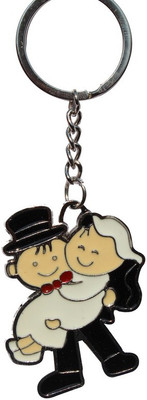 CTW Cute Roamntic Love Couple Keyring Metal Key Chain(Multicolor)