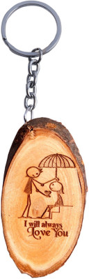 

Oyedeal I will Always Love You Wooden Tree Slice Key Chain(Multicolor)