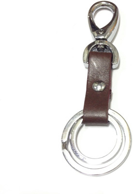 

Tech Fashion Leather Straps Brown Colour Locking Key Chain(Brown)