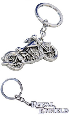 

Chainz Royal Enfield Engraved and Chopper Bike Metal Key Chain(Silver)