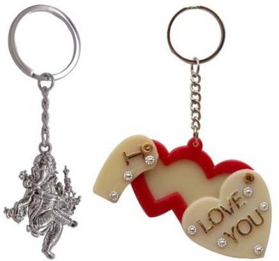 

Rashi Traders Ganpati & Heart Frame Key Chain(Silver)