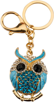 

Avaron Projekt Owl With Cute Swarovski Detailing Handbag Charm Locking Key Chain(Blue)