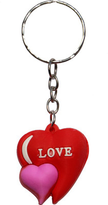 Anishop Cute Heart Shape Key Chain(Red, Pink)