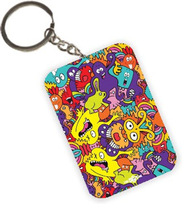 

The Crazy Me Monsters Colorful Faces Mixed Key Chain(Multicolor)
