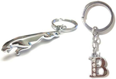 

Rashi Traders Jaguar + Alphabet B Key Chain(Silver)