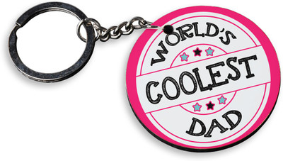 

Tied Ribbons Worlds Coolest Dad Wooden Circle Key Chain(Multicolor)