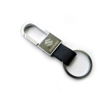 

Techpro SILVER RECTANGLE LEATHERITE BLACK SUZUKI Locking Key Chain(Multicolor)