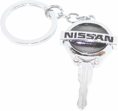 Aura Imported Key Shape Full Metal Nissan Key Chain(Black, Silver)