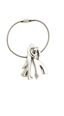 Akki Collection couple wire Locking Key Chain(Silver)