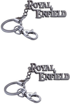 

Chainz Pack of 2 Royal Enfield Premium Metallic Locking Key Chain(Silver)