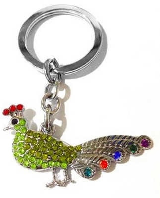 

Aura Imported Peacock Diamond Studded Locking Key Chain(Multicolor)