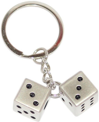 

Aura Imported Double Dice Key Chain(Black, Silver)