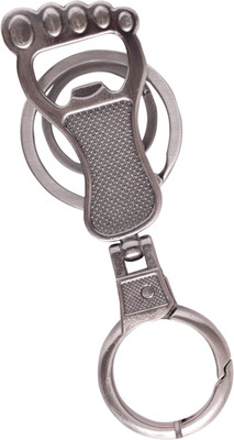 

Oyedeal Foot Shape with Bottle Opener Full Metal Locking Key Chain(Silver)