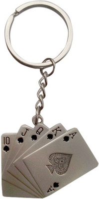 

Madhuraj High Quality Metal Playing Cards Key Chain(Silver)