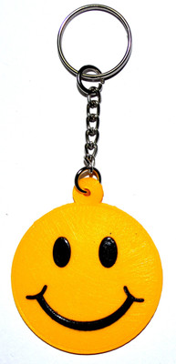 

Pin to Pen Smiley Rubber keychain Key Chain(Yellow)