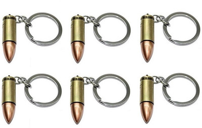 

Ezone Metal Thick Bullet Pack of 6 Key Chain(Multicolor)