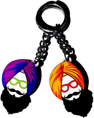 

MiiCreations Punjabi Singh Beard set of 2 Key Chain(Purple, Orange)