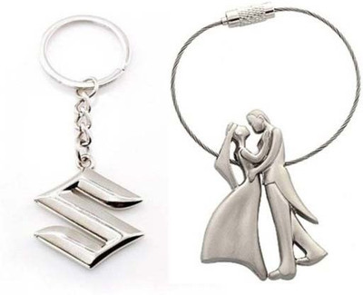 

Rashi Traders Maruti Suzuki & Valentine Couple Key Chain(Silver)