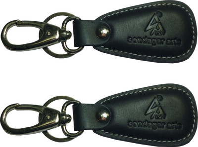 

Sondagar Arts Imported Genuine Leather Men's Locking Key Chain(Black)