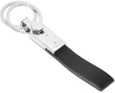 

Aura Imported Double Ring Renault Locking Key Chain(Black, Silver)