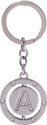 

Oyedeal Studded Revolving Letter A Key Chain(Silver)