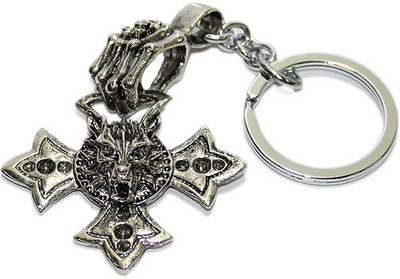 

Aura Skeleton Hand Holding Cross Imported Locking Key Chain(Multicolor)